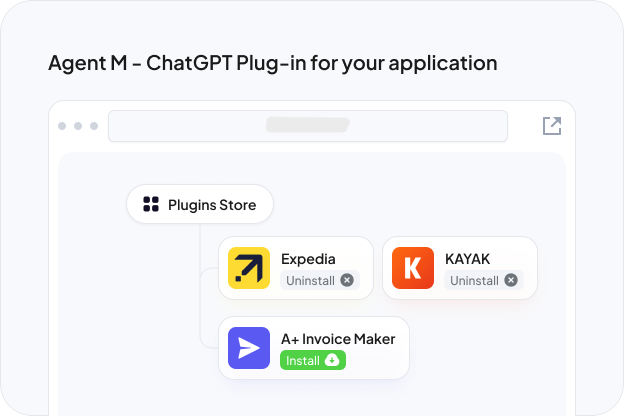 AGENT ChatGPT Plug in for your application